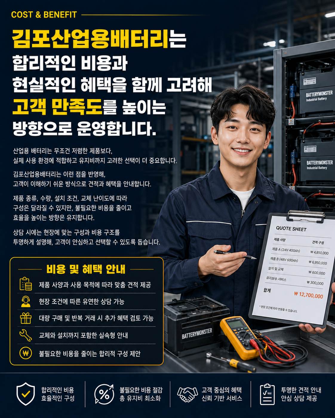배터리 교체 비용과 현장 맞춤 견적 및 고객 혜택